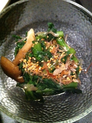 シリコンスチーマーで春菊のおひたし