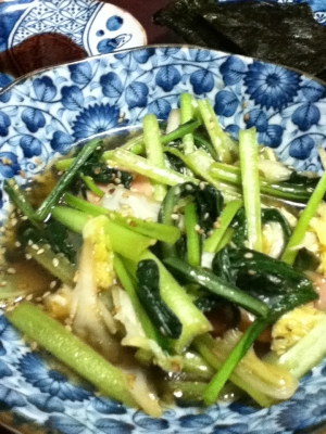 小松菜と白菜の炒め物