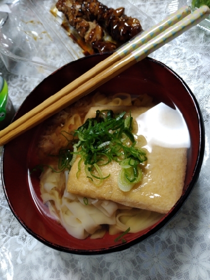 主夫がつくる きつねきしめん