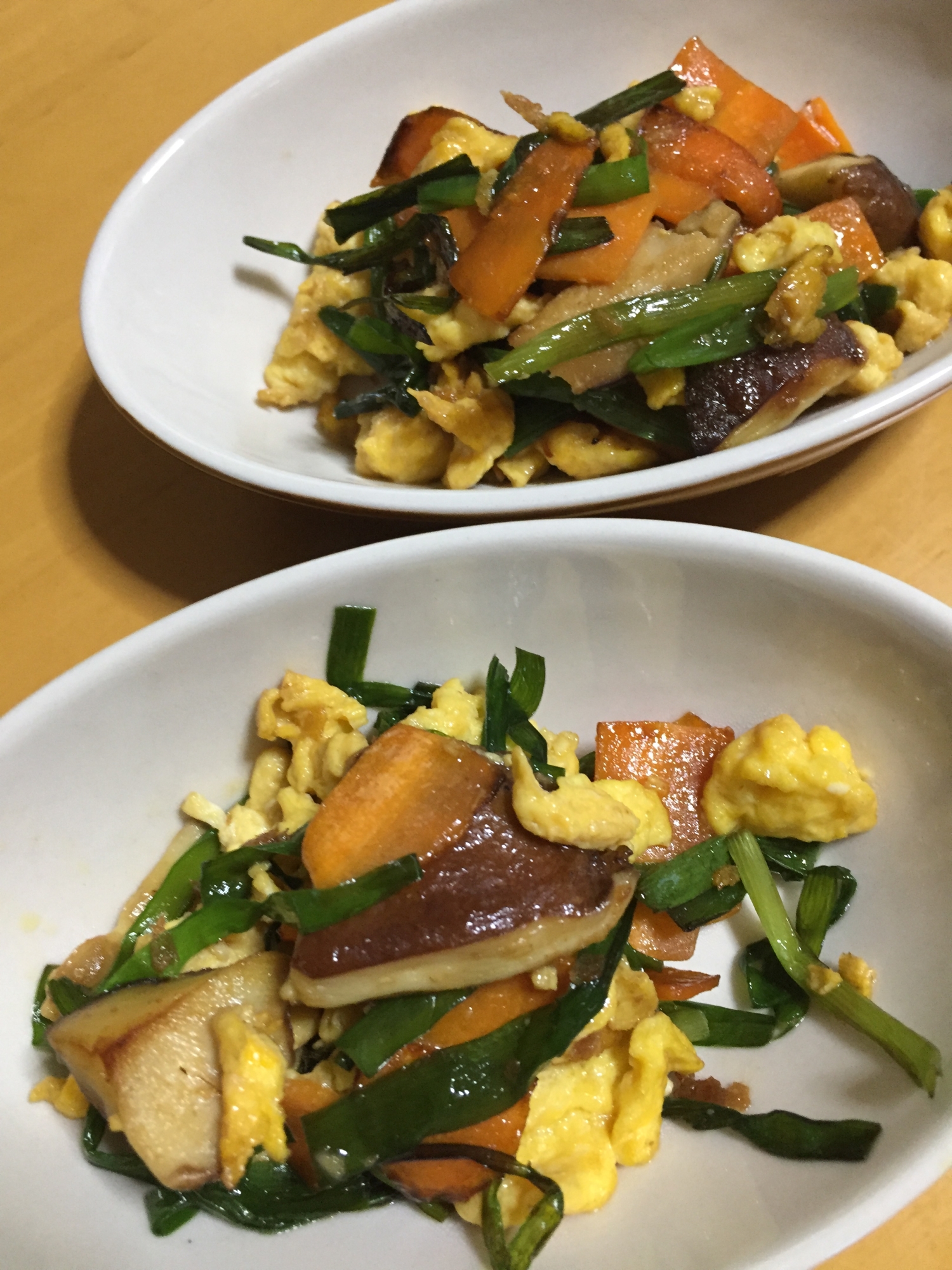 ニラと椎茸のオイスター炒め