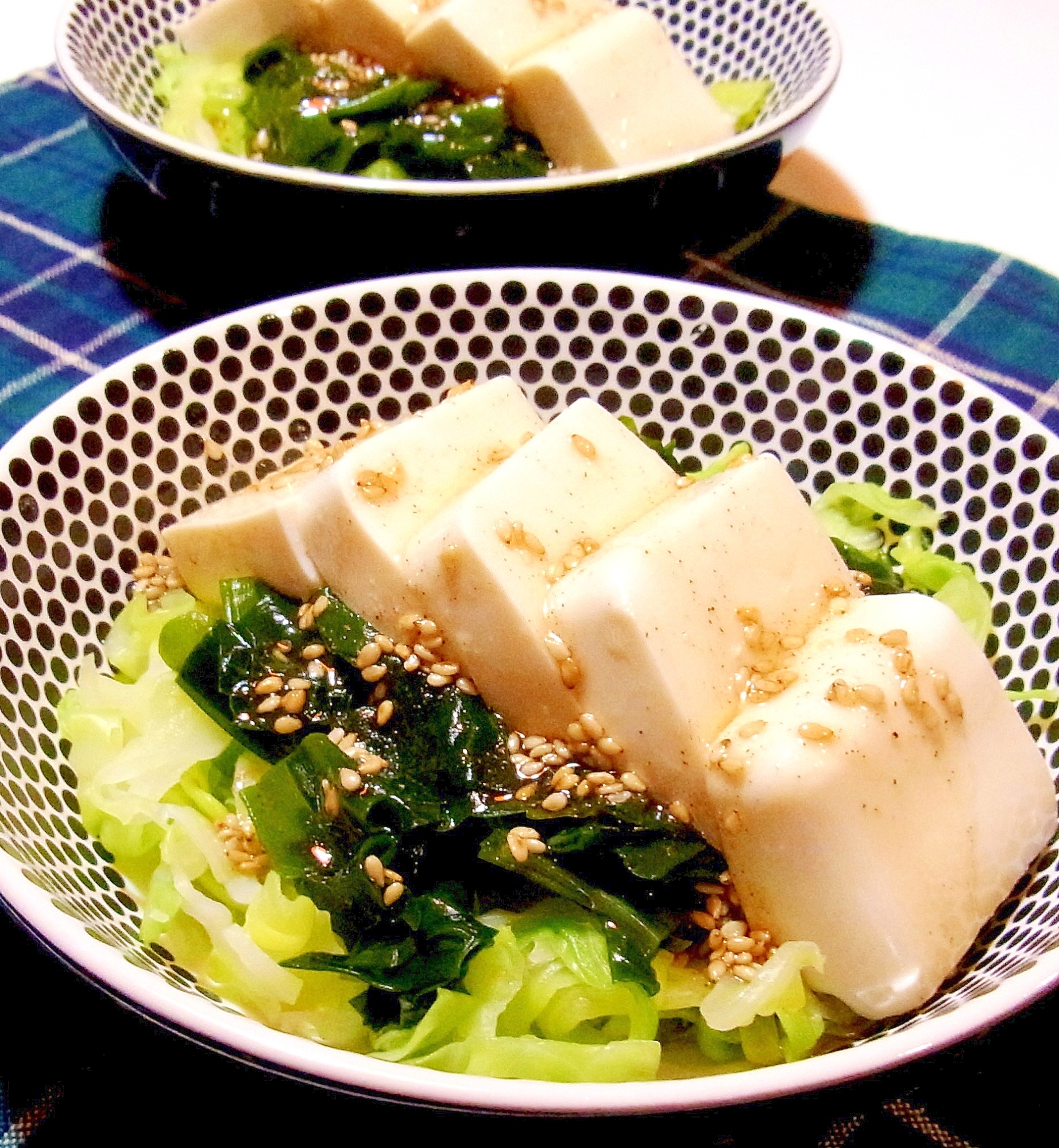 豆腐とキャベツのサラダ