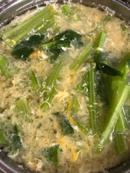 小松菜と卵の簡単味噌汁