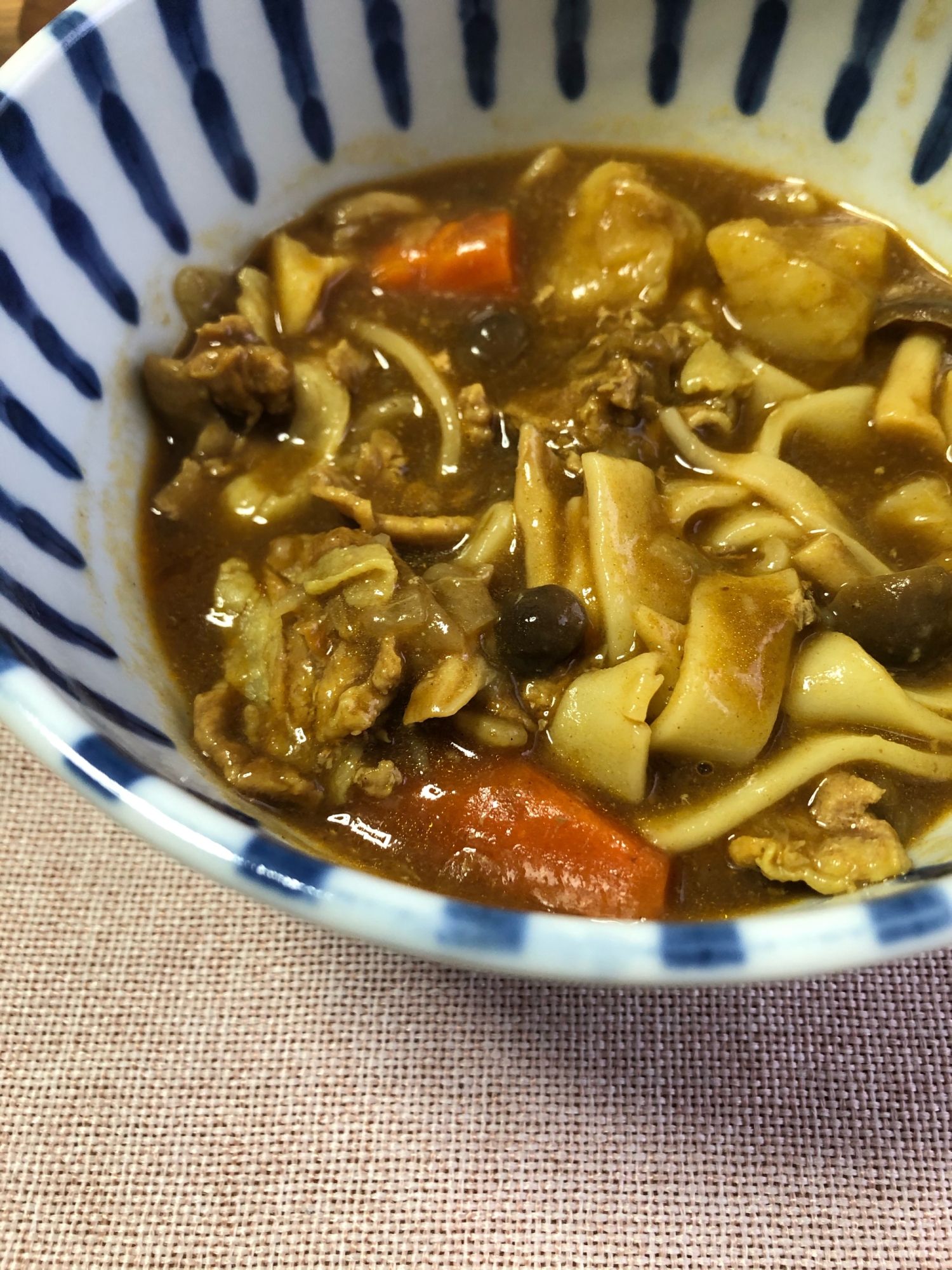 残ったカレーでリメイク！片栗粉無しのカレーきしめん