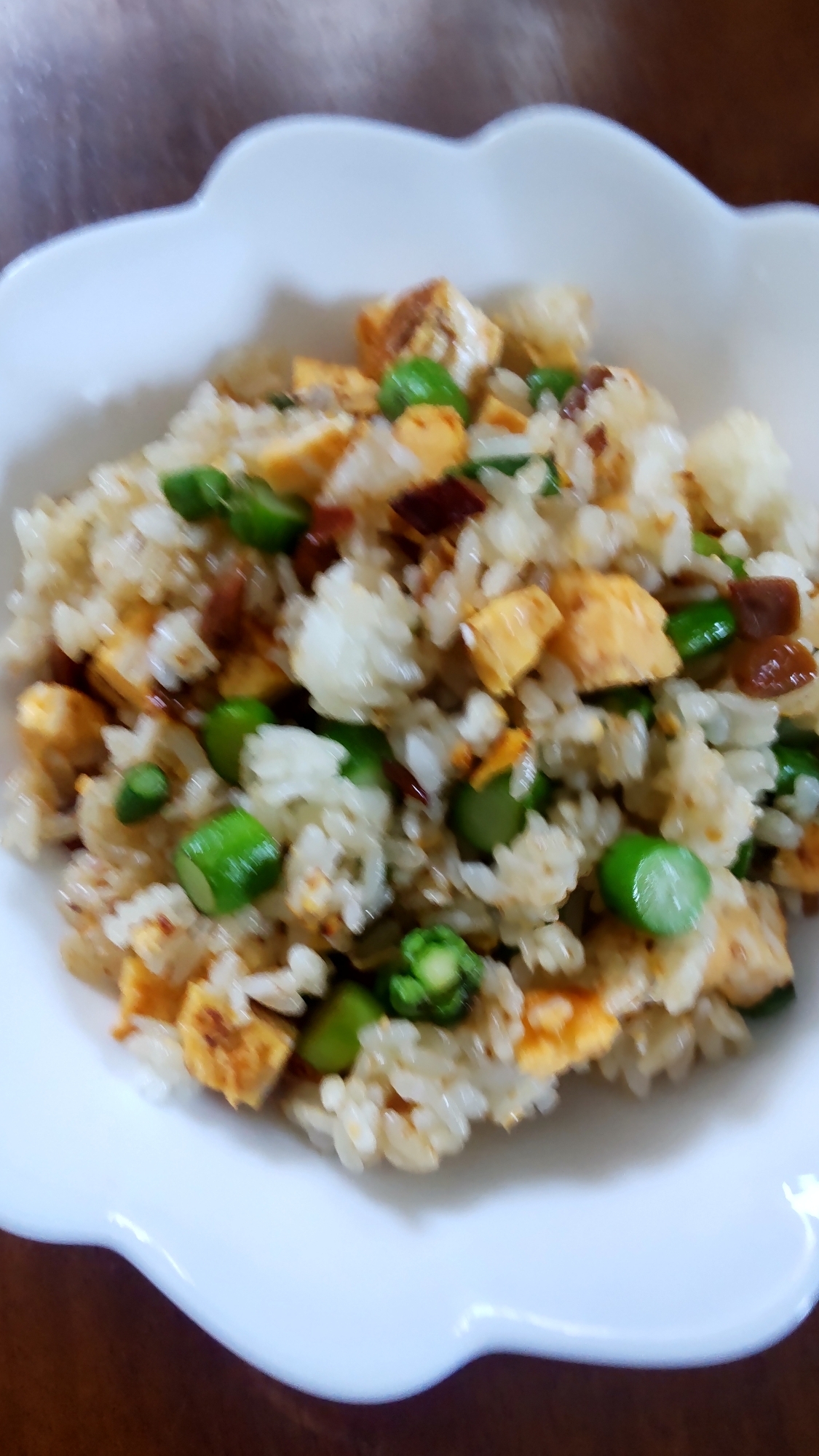 アスパラ入りチャーハン