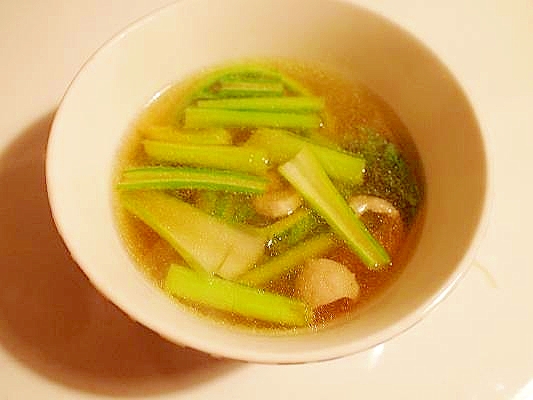 エコ☆セコ　蕪の葉（茎）と鶏皮で中華スープ