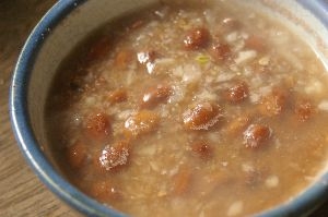 金時豆のマスタード味噌スープ