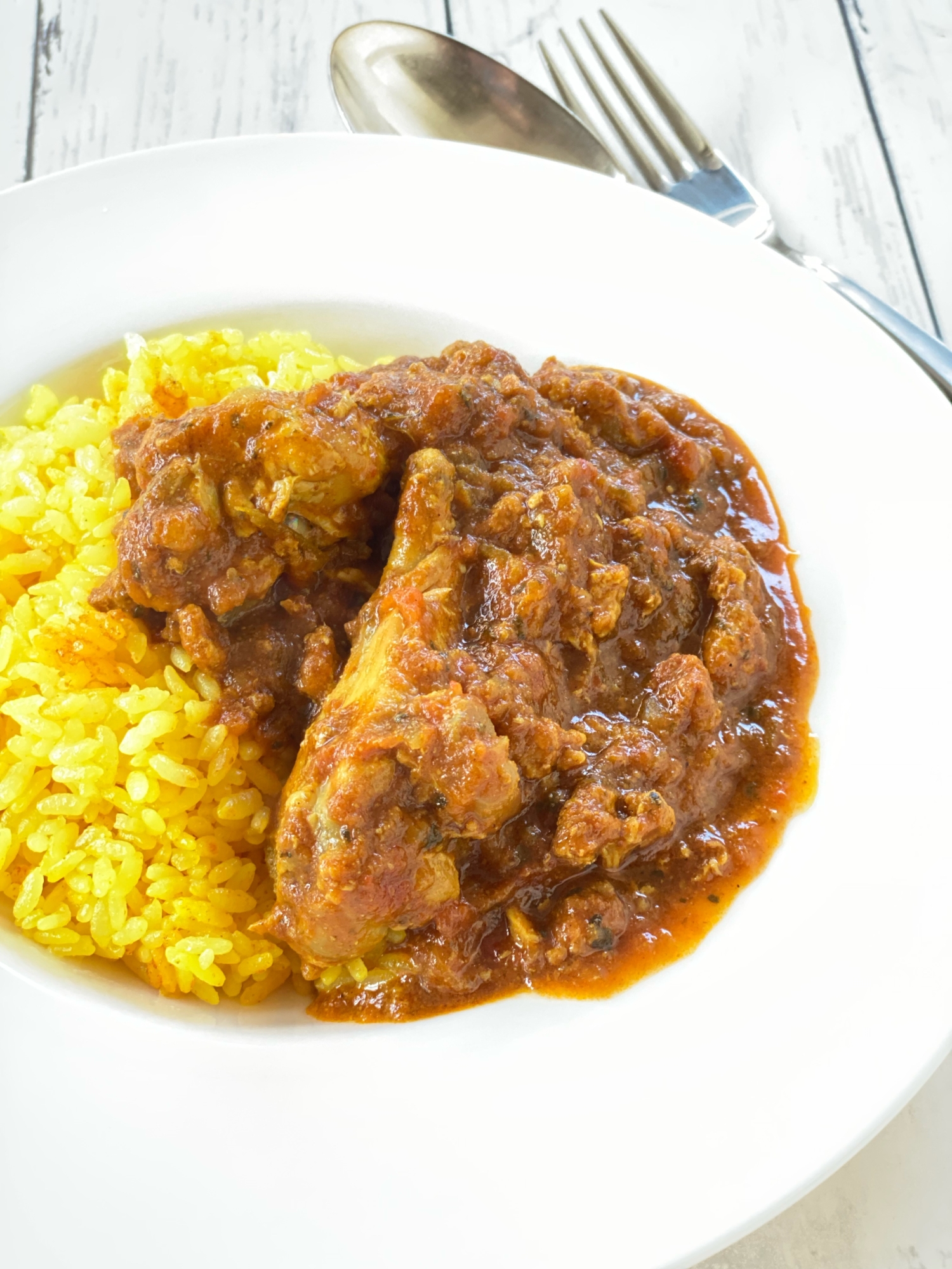 鶏手羽元下茹でからのチキンカレー