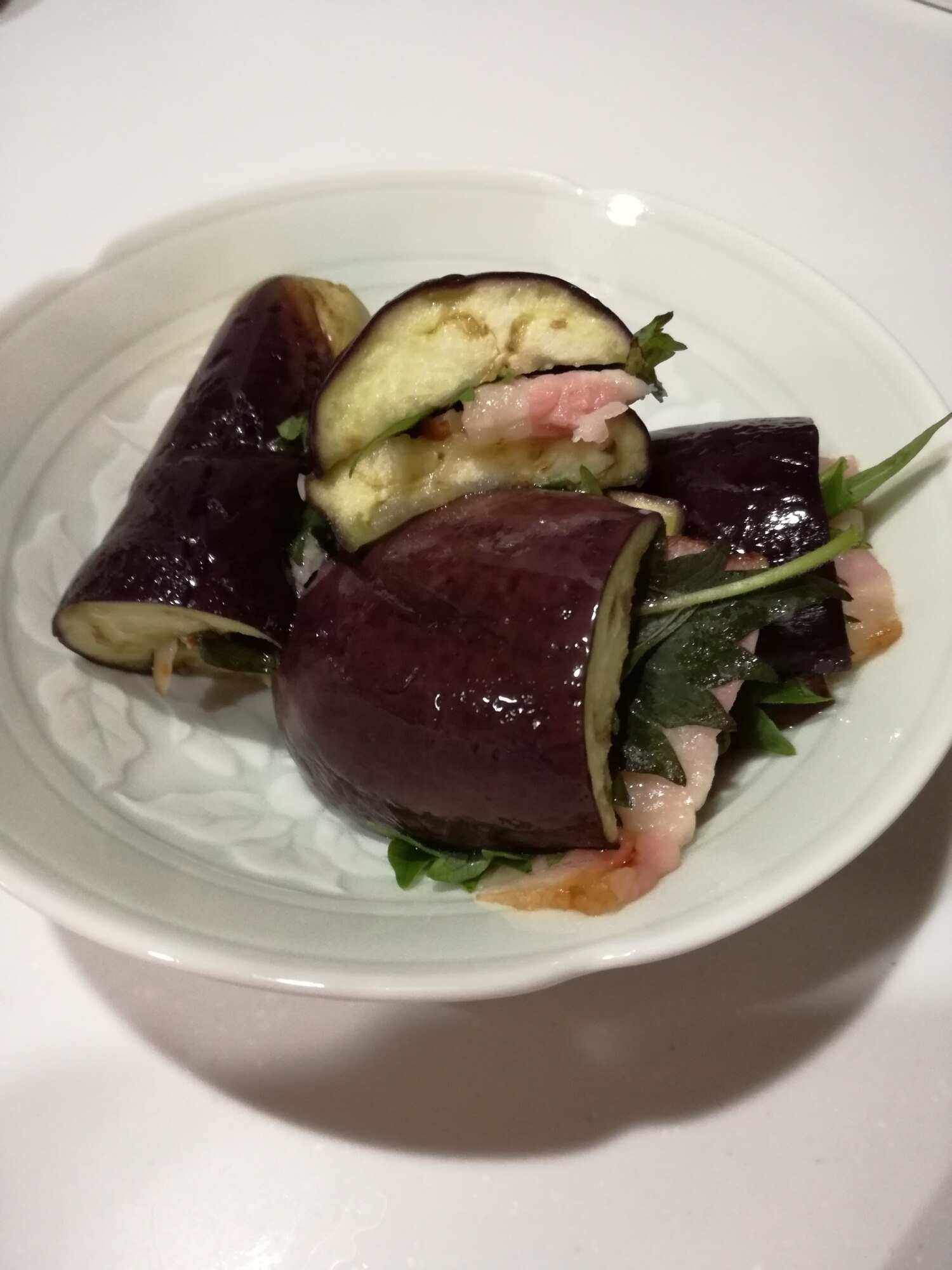 レンジで簡単・時短♪なすのベーコンはさみ蒸し レシピ・作り方 by