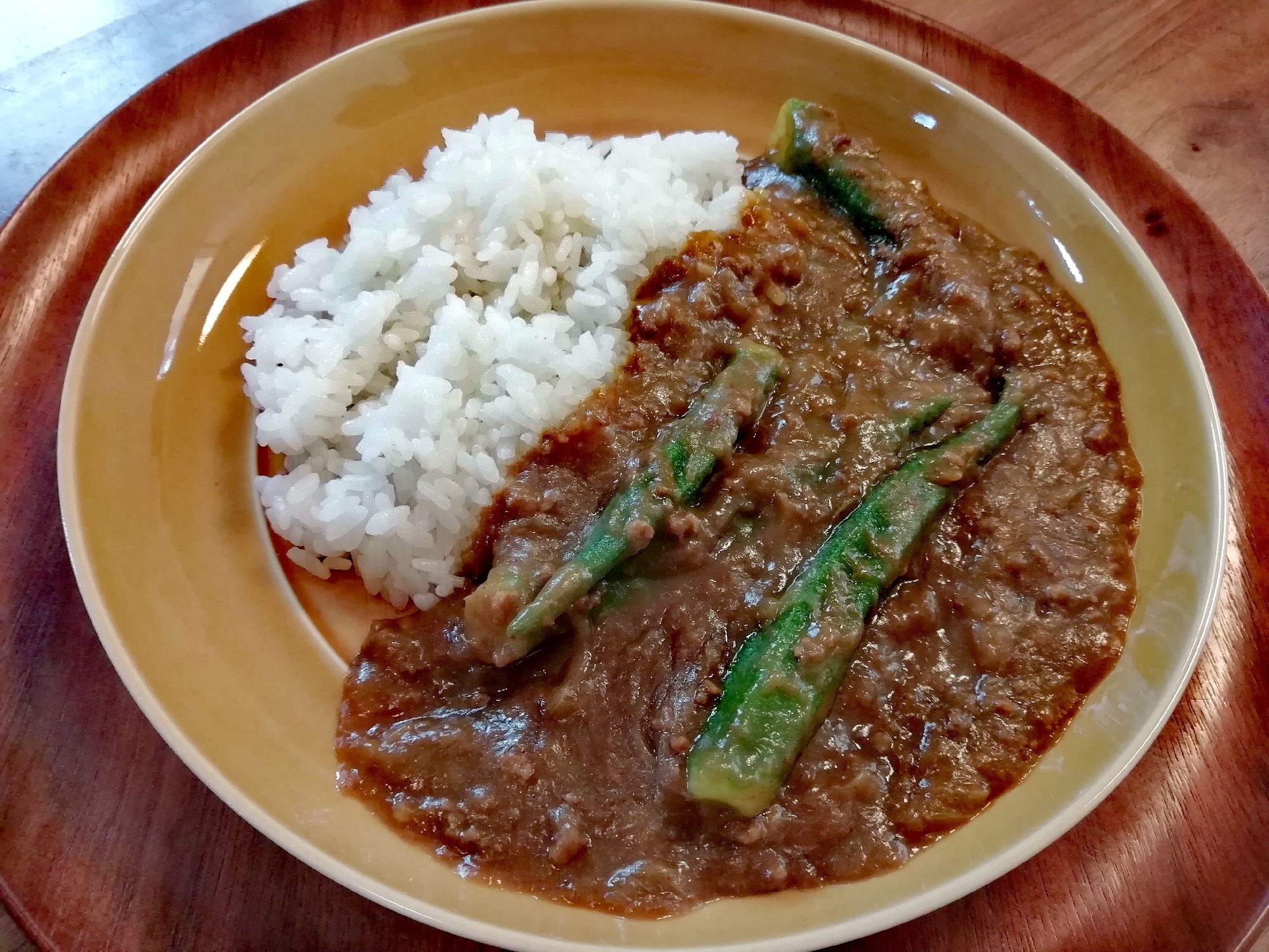 オクラと牛ひき肉のカレー