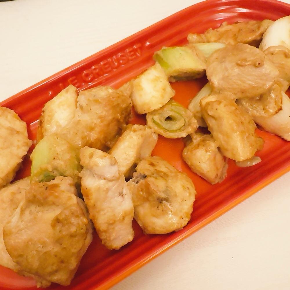 鶏むね肉と長ねぎの胡麻マヨ炒め♡簡単♡ヘルシー