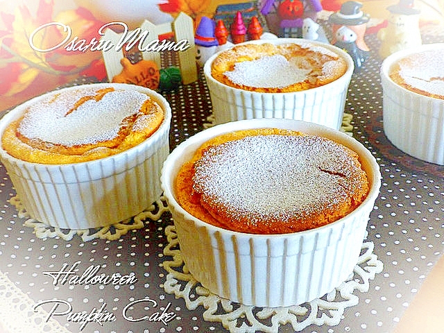 カボチャのミニチーズケーキ(スライスチーズ使用)