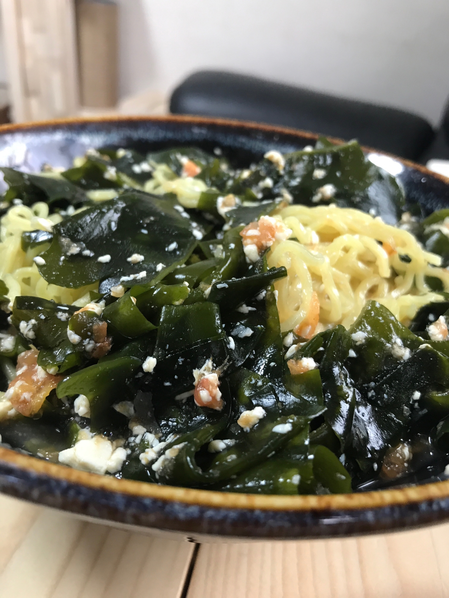 ワカメと明太子のラーメン