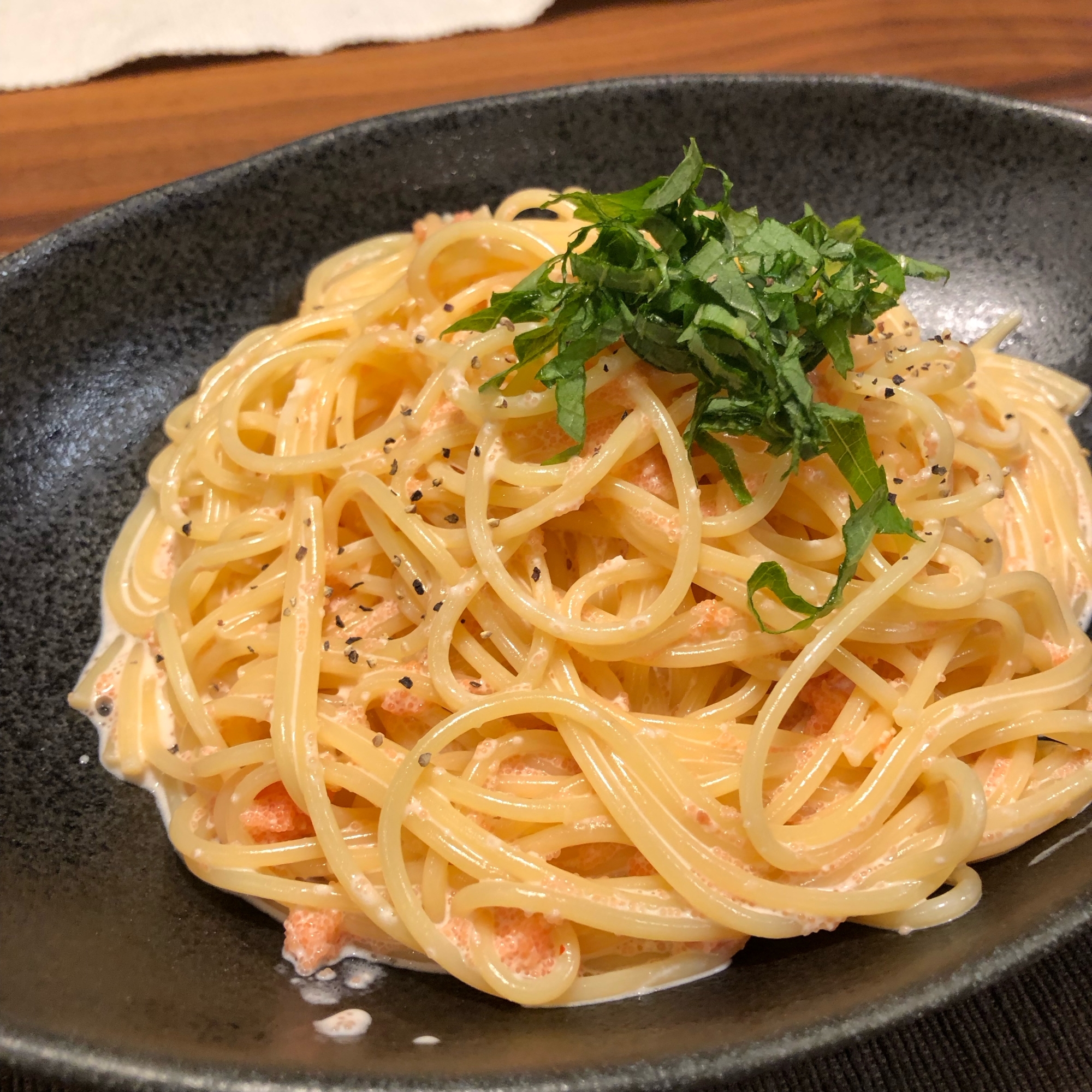 フライパンなし！明太子クリームパスタ