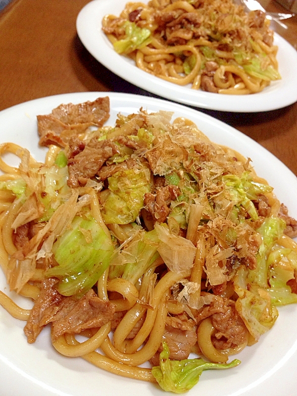豚キャベツの焼きうどん