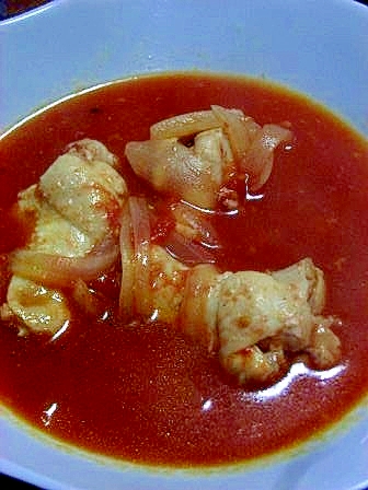 圧力鍋で　鶏手羽元のトマトスープ