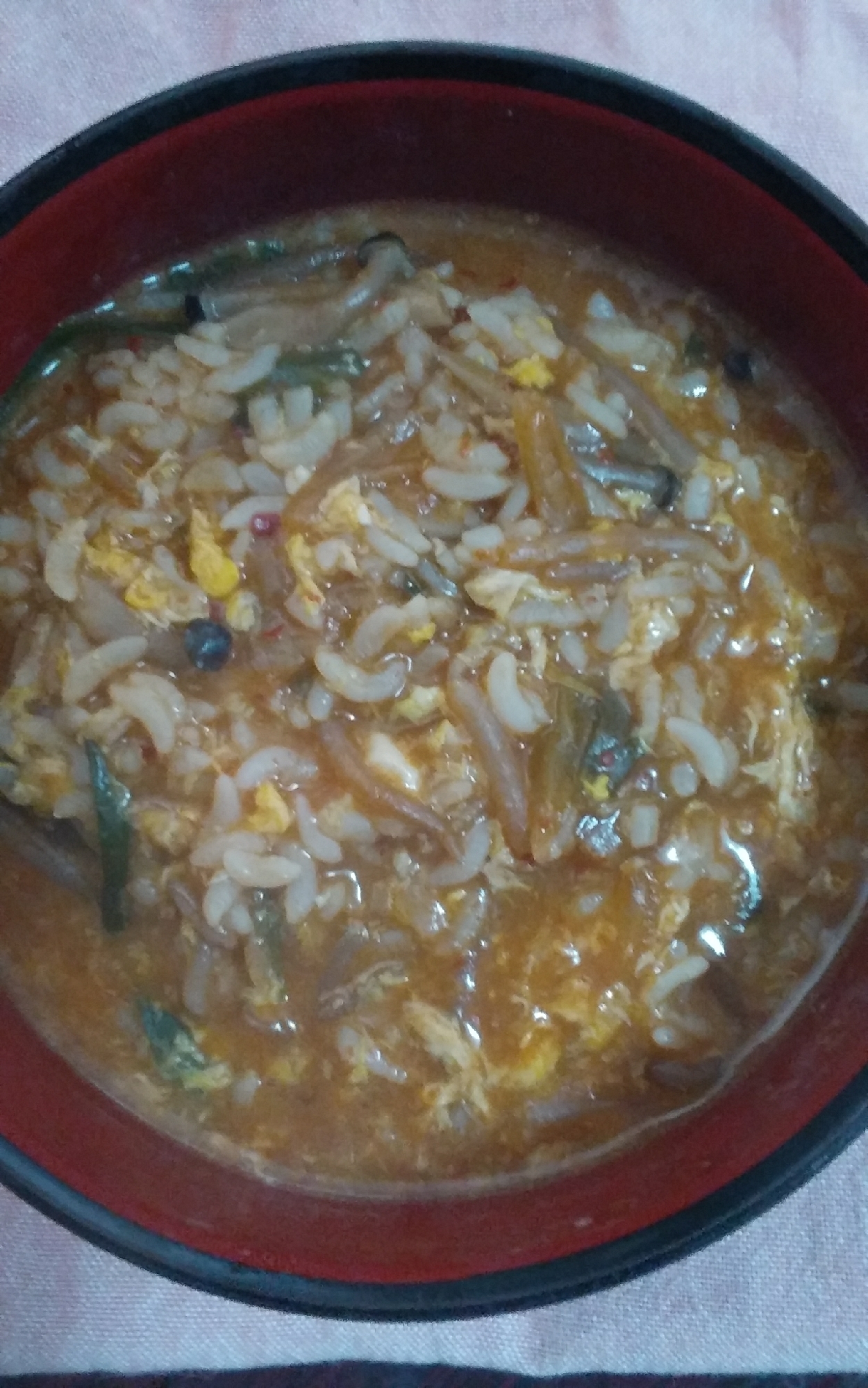 キムチ鍋の残りスープで美味しい♪クッパ♪