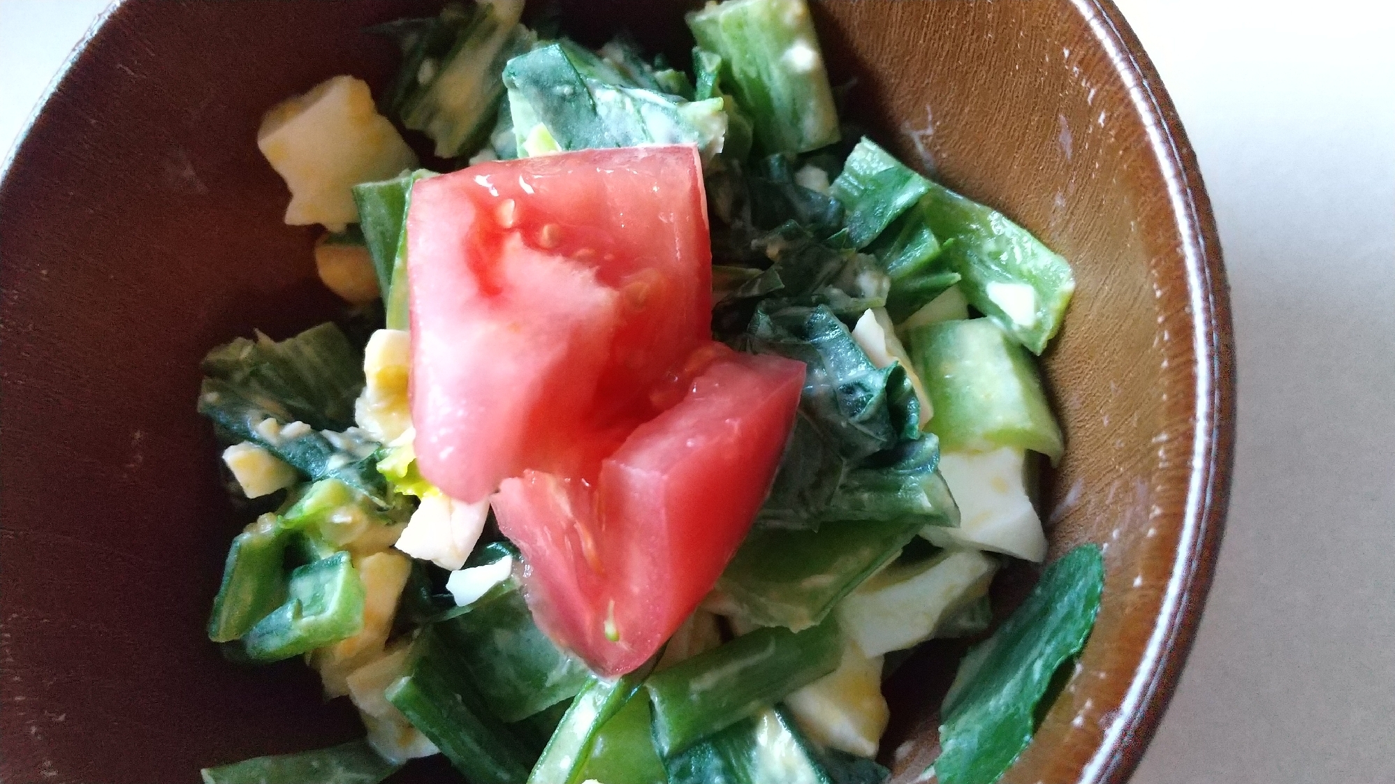 トマトと小松菜のマヨネーズサラダ