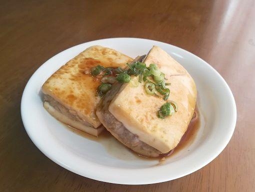 豆腐のひき肉はさみ焼き