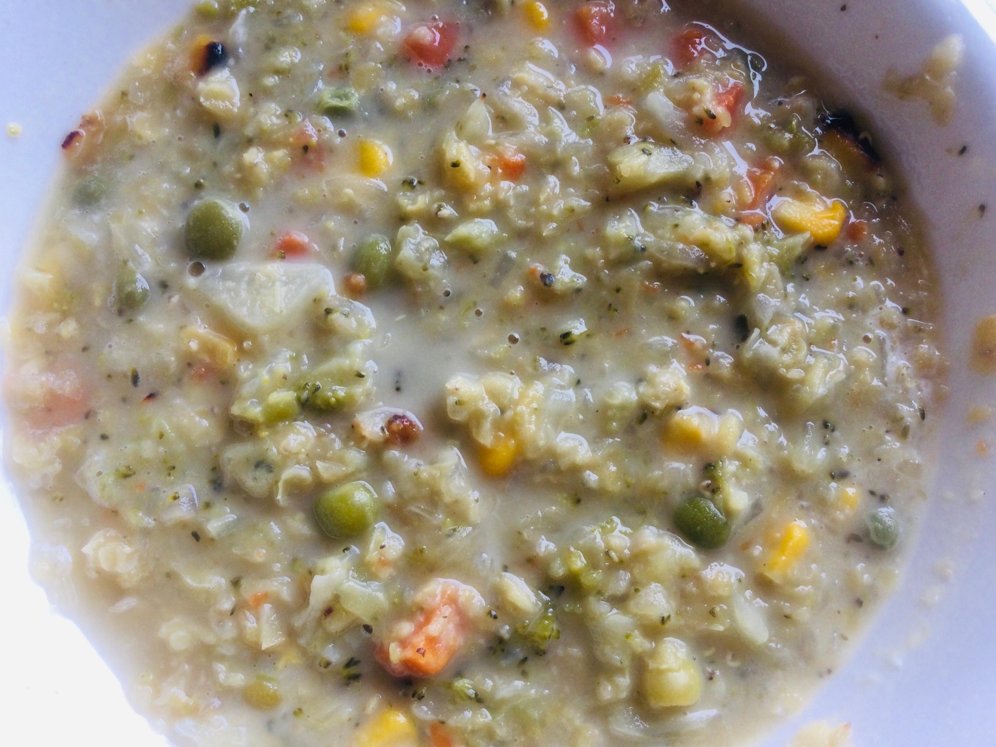 グリーンピースとレンズ豆のスープ