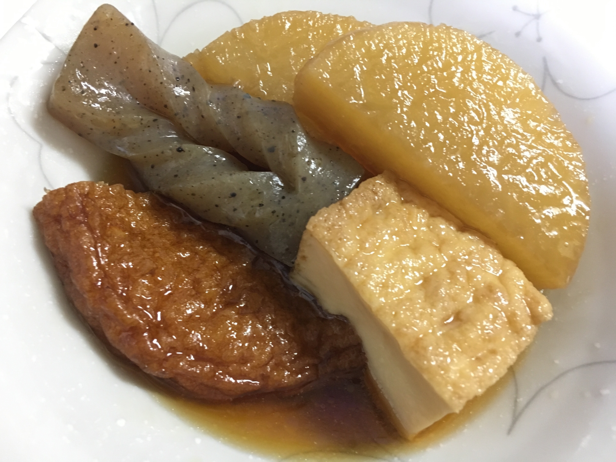 大根と平天と厚揚げの煮物♡