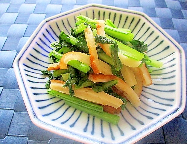 節約おかず♪かぶの葉とちくわのおかか炒め