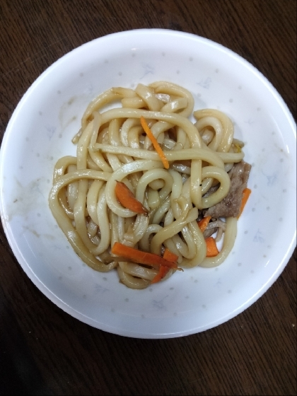 豚肉とにんじんの焼きうどん