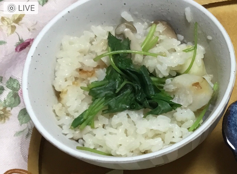 お月見にぴったり　里芋炊き込みご飯