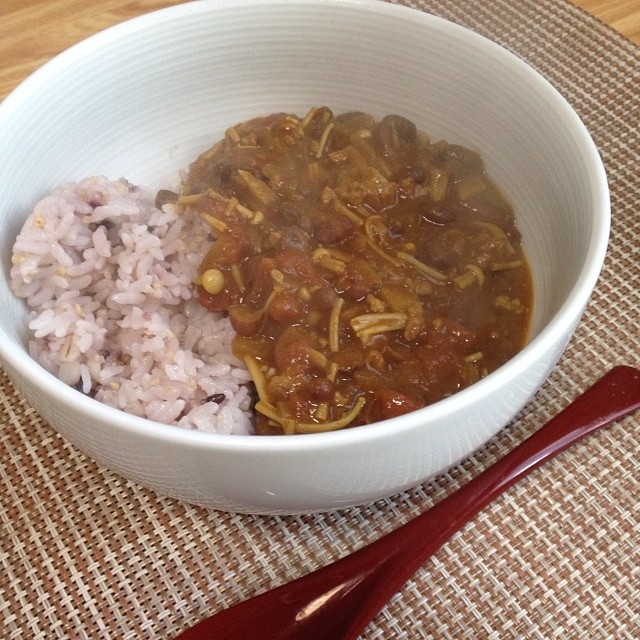 むくみ解消にオススメ★小豆とひき肉のカレー