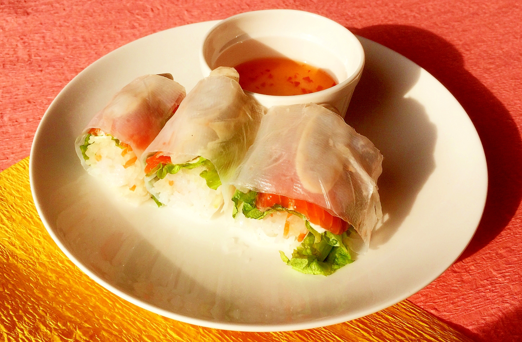 魚介と野菜の栄養たっぷり★シーセージ生春巻き