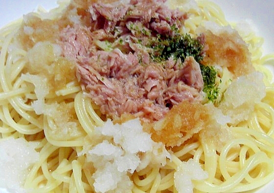 大根とツナの和風パスタ青のり風味