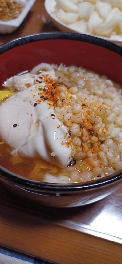 レンジでカンタン☆　温玉うどん