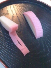 二段おせち 一の重 ねじり紅白かまぼこ レシピ 作り方 By ジョンとポーク 楽天レシピ