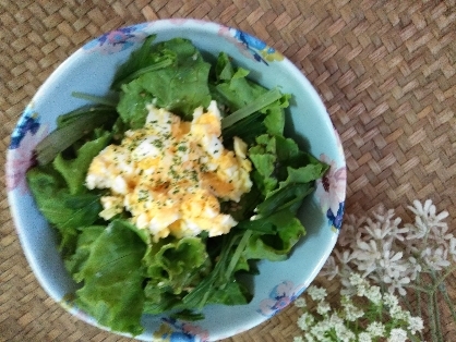 レタスと水菜の卵サラダ
