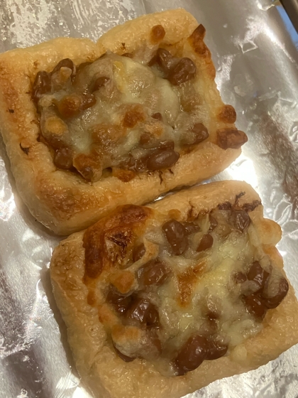 トースターで簡単☆油揚げの納豆チーズ焼き