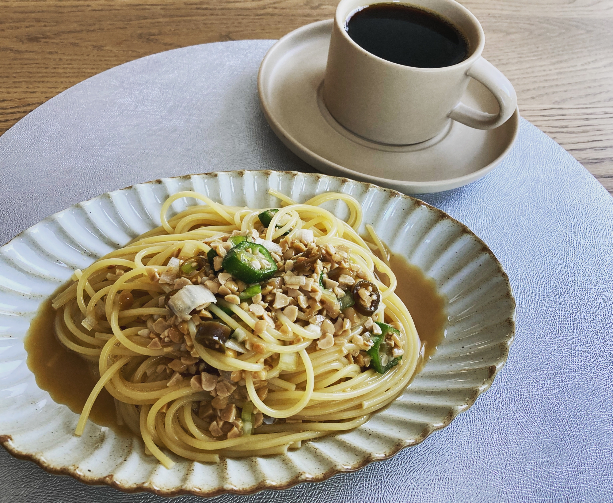 白だしベースの定番納豆パスタ！