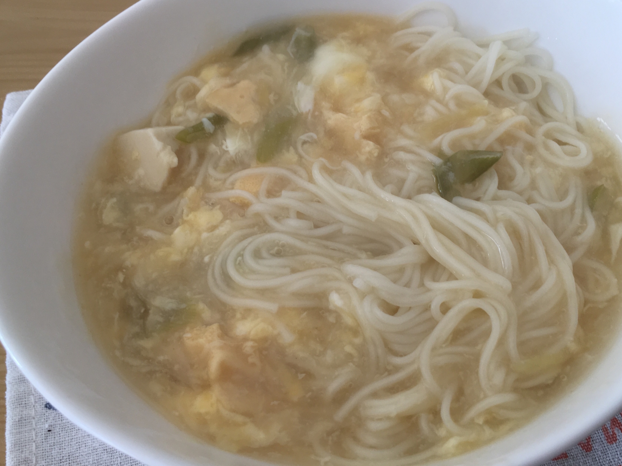 ふわふわ卵のシンプルにゅうめん