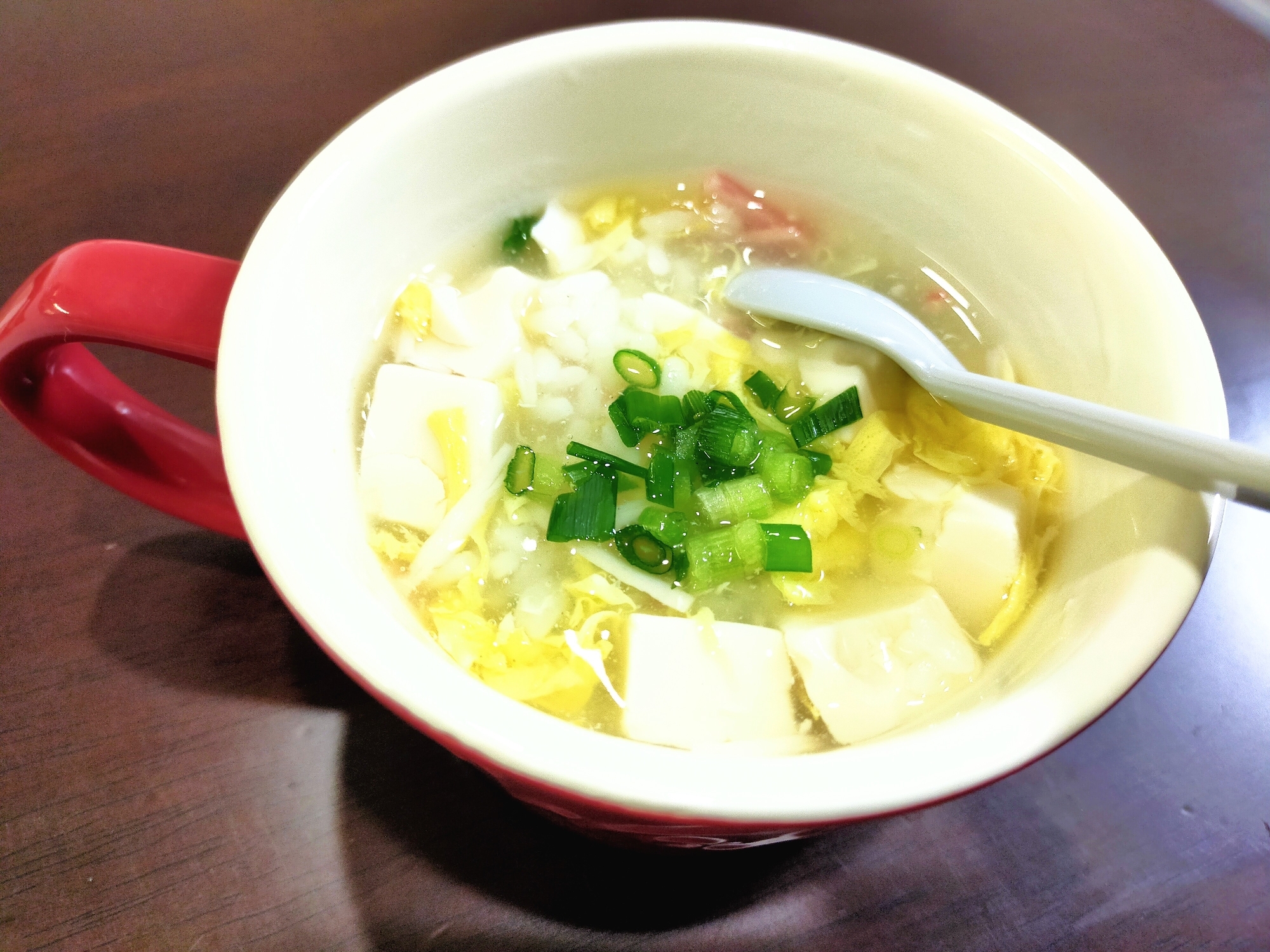 豆腐とカニカマのトロトロスープご飯