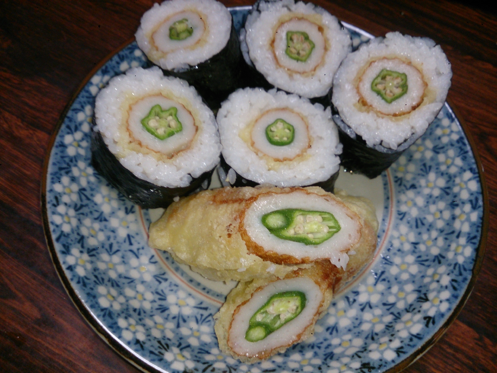 オクラちくわの天ぷら寿司