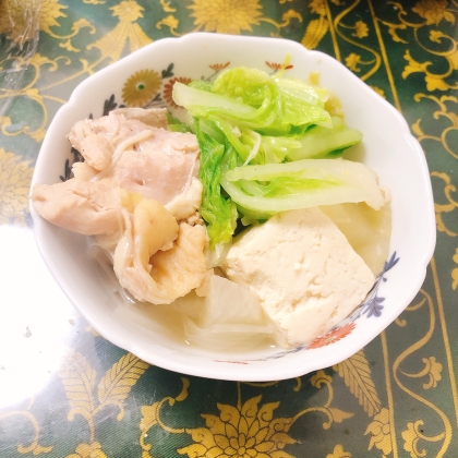白だしで湯豆腐