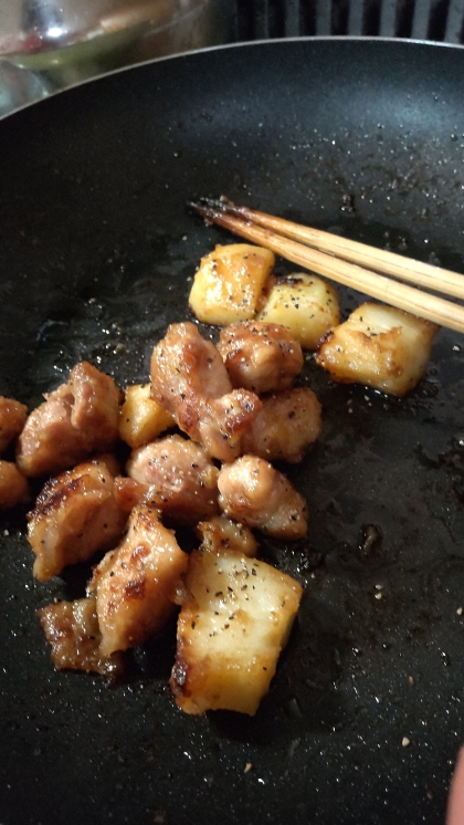 かさまし！✨じゃがいもと鶏肉の照りマヨ炒め