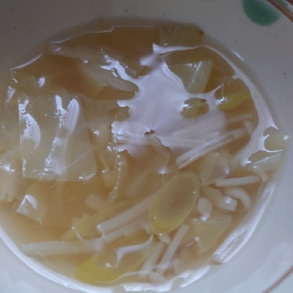 長ネギとキャベツの生姜スープ