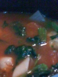 レンチンで簡単！小松菜としめじのトマトスープ♪