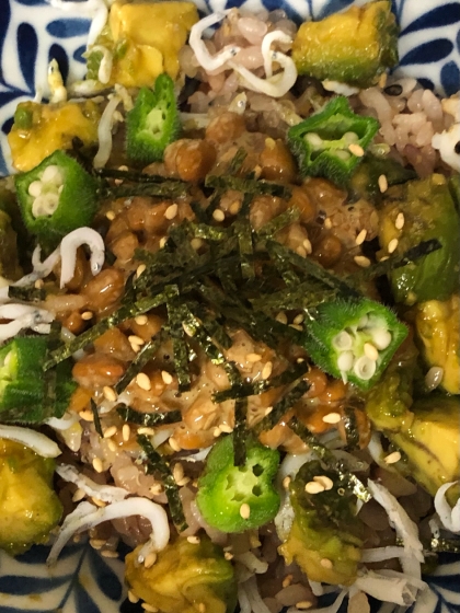 朝ごはんにおすすめ アボ納豆丼