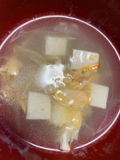 簡単あったまる豆腐と卵の中華スープ