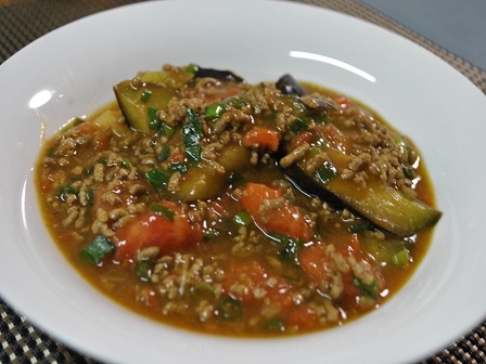 ナスとトマトのカレー麻婆