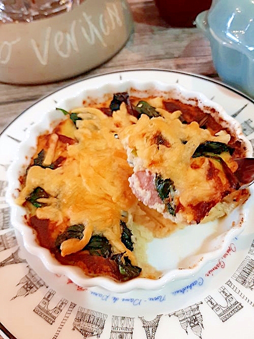 ほうれん草とカリフラワーのキッシュ風
