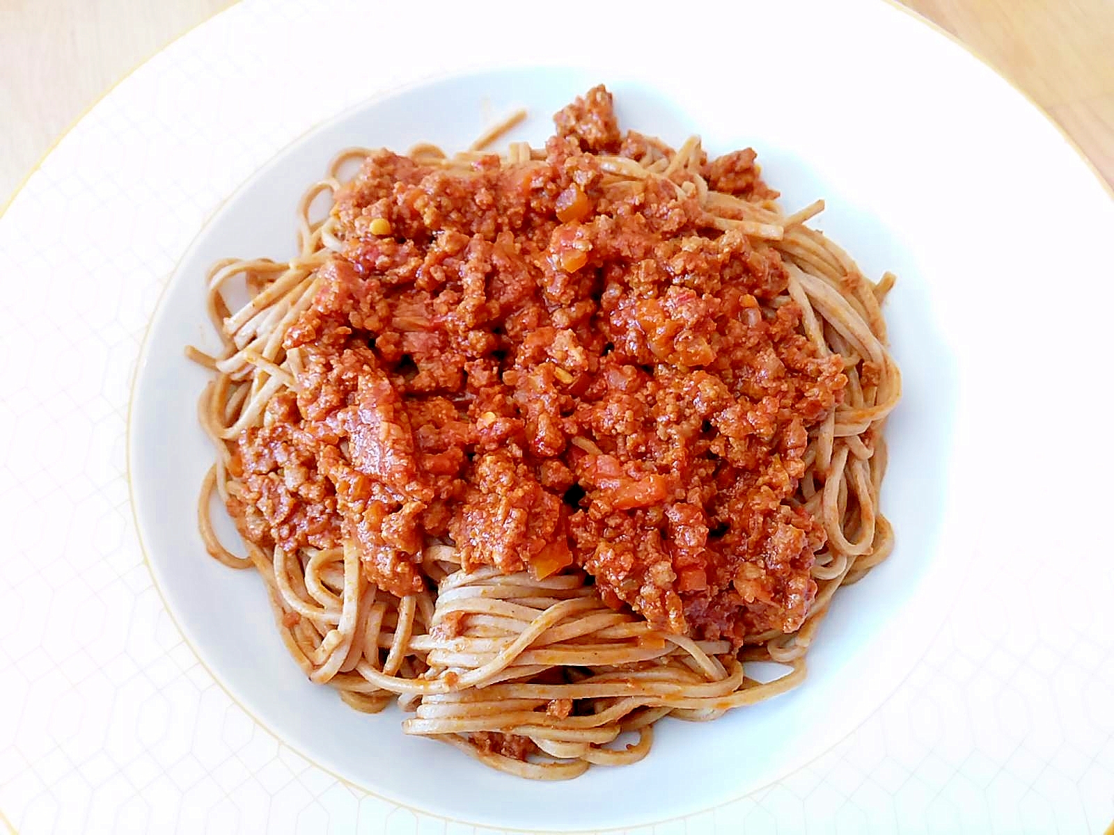 ミートソース蕎麦