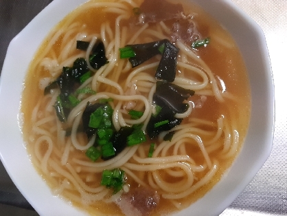 おでんの残りの汁で★わかめラーメン