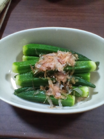レンジで簡単☆白だしだけでオクラのお浸し