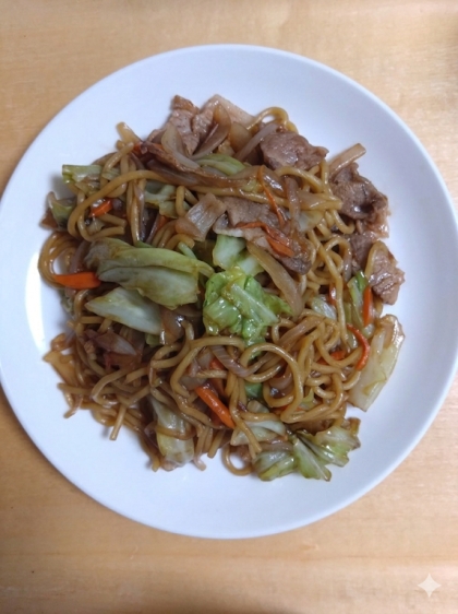 おたふくお好みソースで焼きそば